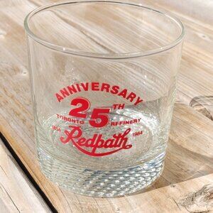 ATTRACTIVE REDPATH SUGAR Rocks Glass 25th Anniversary Red Path
